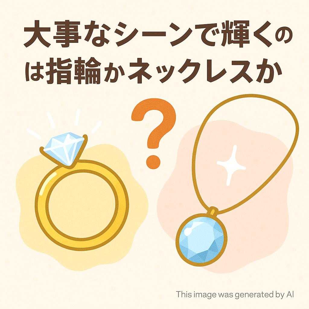 大事なシーンで輝くのは指輪かネックレスか