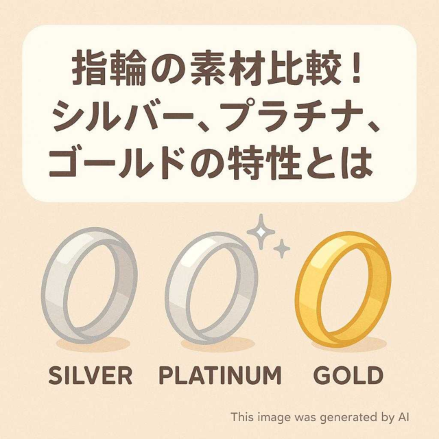 指輪の素材比較！シルバー、プラチナ、ゴールドの特性とは