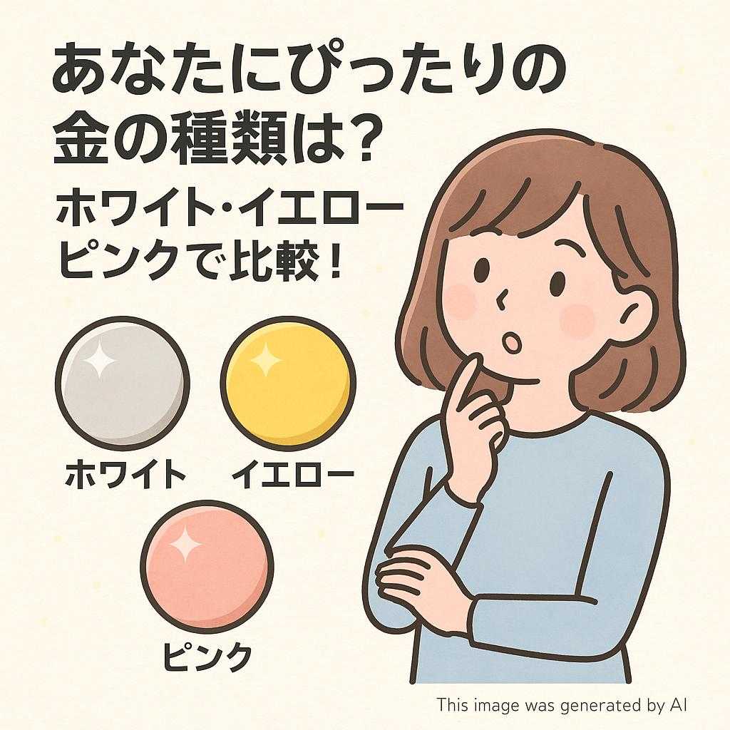 あなたにぴったりの金の種類は？ホワイト・イエロー・ピンクで比較！