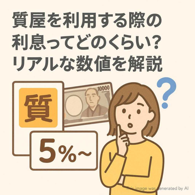 質屋を利用する際の利息ってどのくらい？リアルな数値を解説