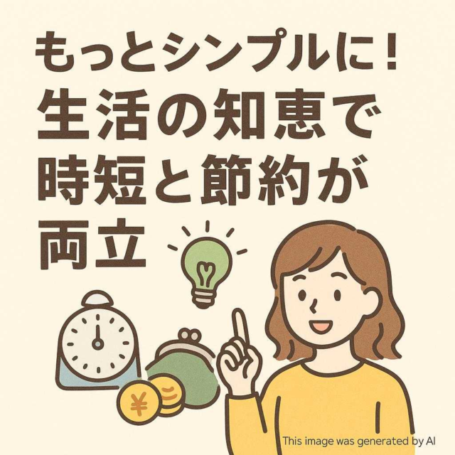 もっとシンプルに！生活の知恵で時短と節約が両立