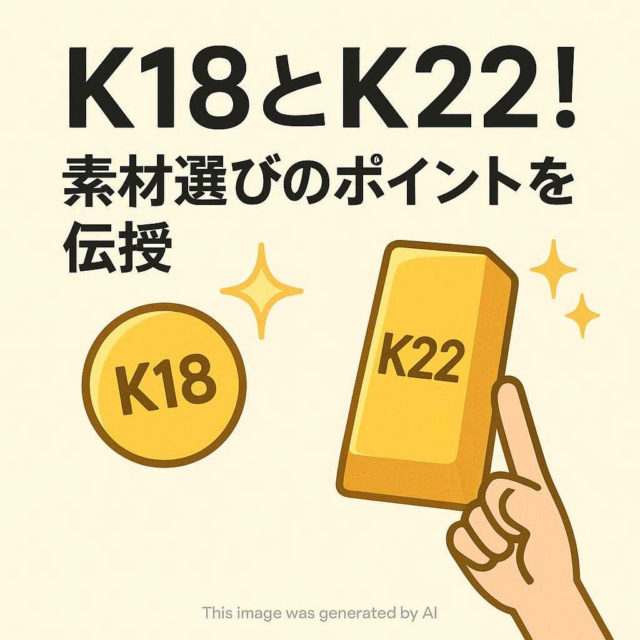 K18とK22！素材選びのポイントを伝授