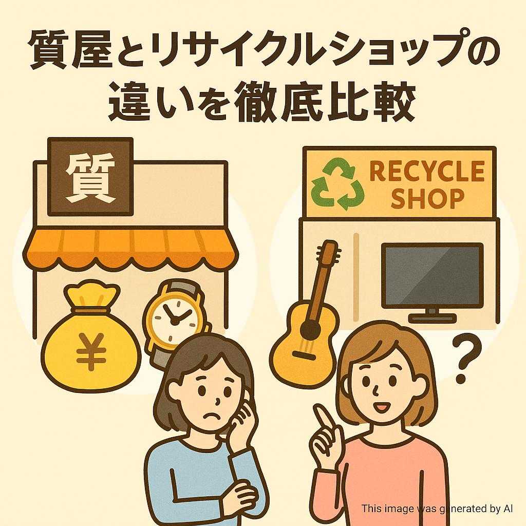 質屋とリサイクルショップの違いを徹底比較